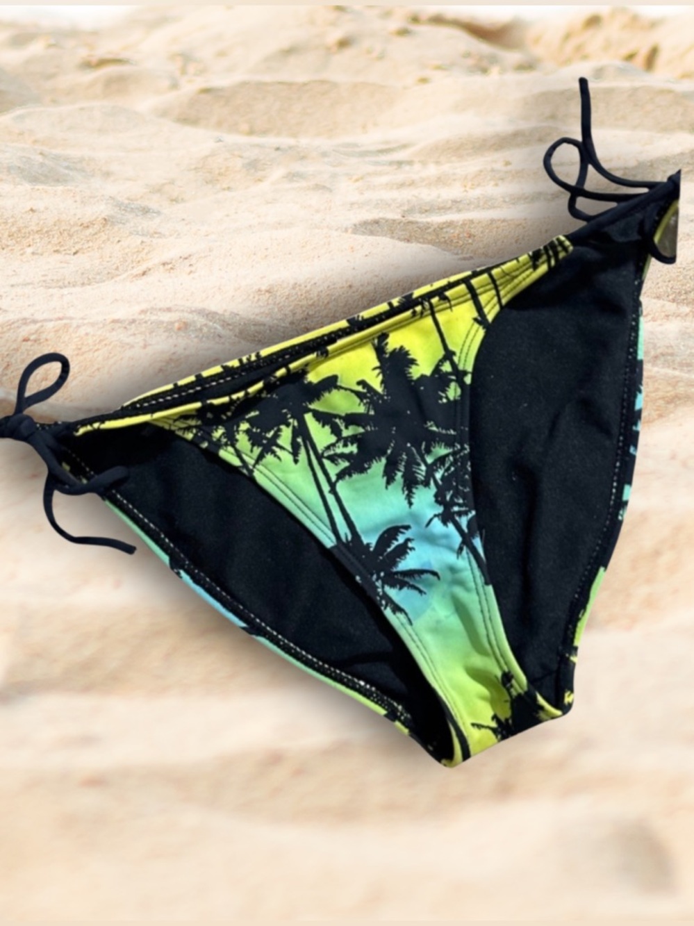 AEROPOSTALE BIKINI BOTTOMS Tropical Print Side Tie Swim Suit Women’s Size Small